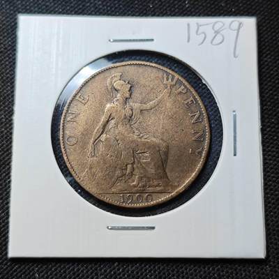 KK钱币收藏小铺  第415期 2月预留时间 周末发货 1900英国1便士 