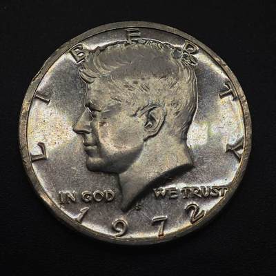 【淘币小摊】实时拍第八百八十七拍   散币场    每周一统一发货 - 美国1972年肯尼迪半美元精制镍币