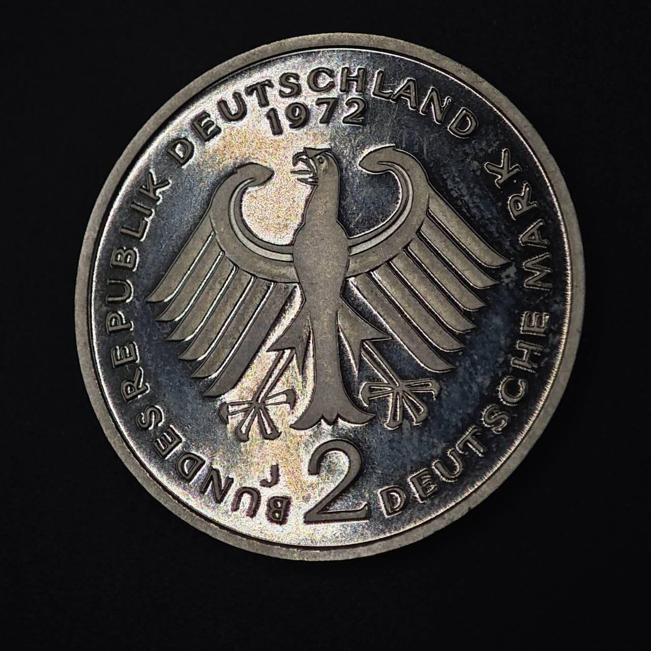 【淘币小摊】实时拍第八百八十七拍   散币场    每周一统一发货 德国1972年2马克精制纪念币