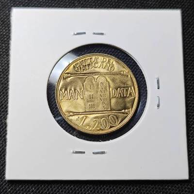 KK钱币收藏小铺  第415期 2月预留时间 周末发货 梵蒂冈200里拉 好品