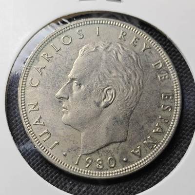 KK钱币收藏小铺  第417期 2月预留时间 周末发货 1980西班牙100比寨塔纪念币