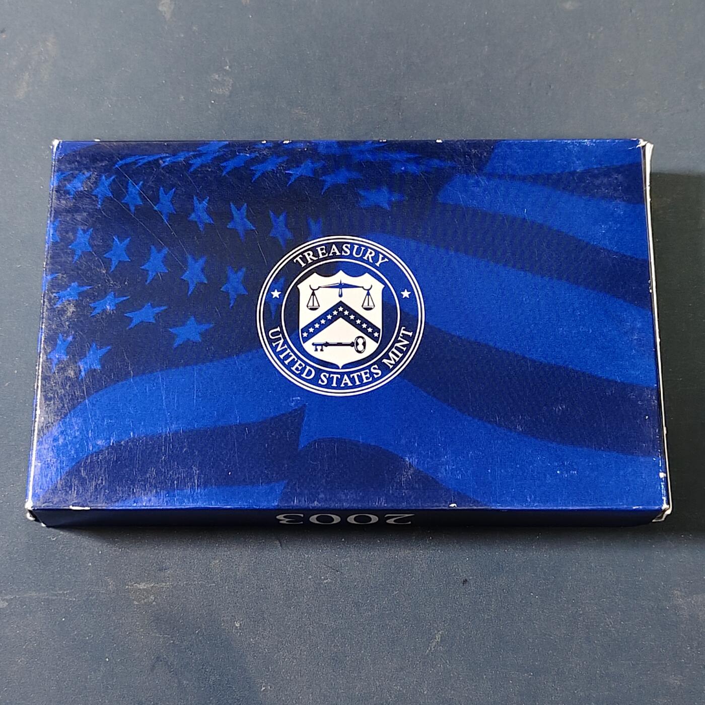 【全场包邮】纯粹捡漏拍517场 美国2003年官方封装精制套币（流通币一盒+州币一盒）-盒证全