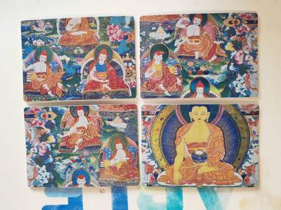 阳大大卡牌拍卖第107期（持续收拍品，周五晚上九点截拍，进群福利早知道） - 【唐卡黑背】藏地传说 黑背金花4张