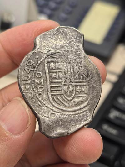 博洋堂世界钱币拍卖第167期（全场包邮） - 西属墨西哥1649年cob银币8R，真银假币仅供学习用，约27g