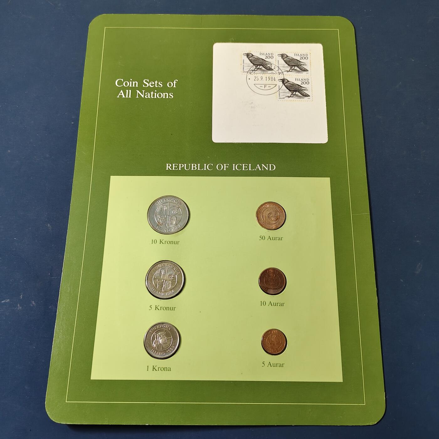 【全场包邮】纯粹捡漏拍517场 【富兰克林·世界各国硬币系列邮币卡】冰岛共和国