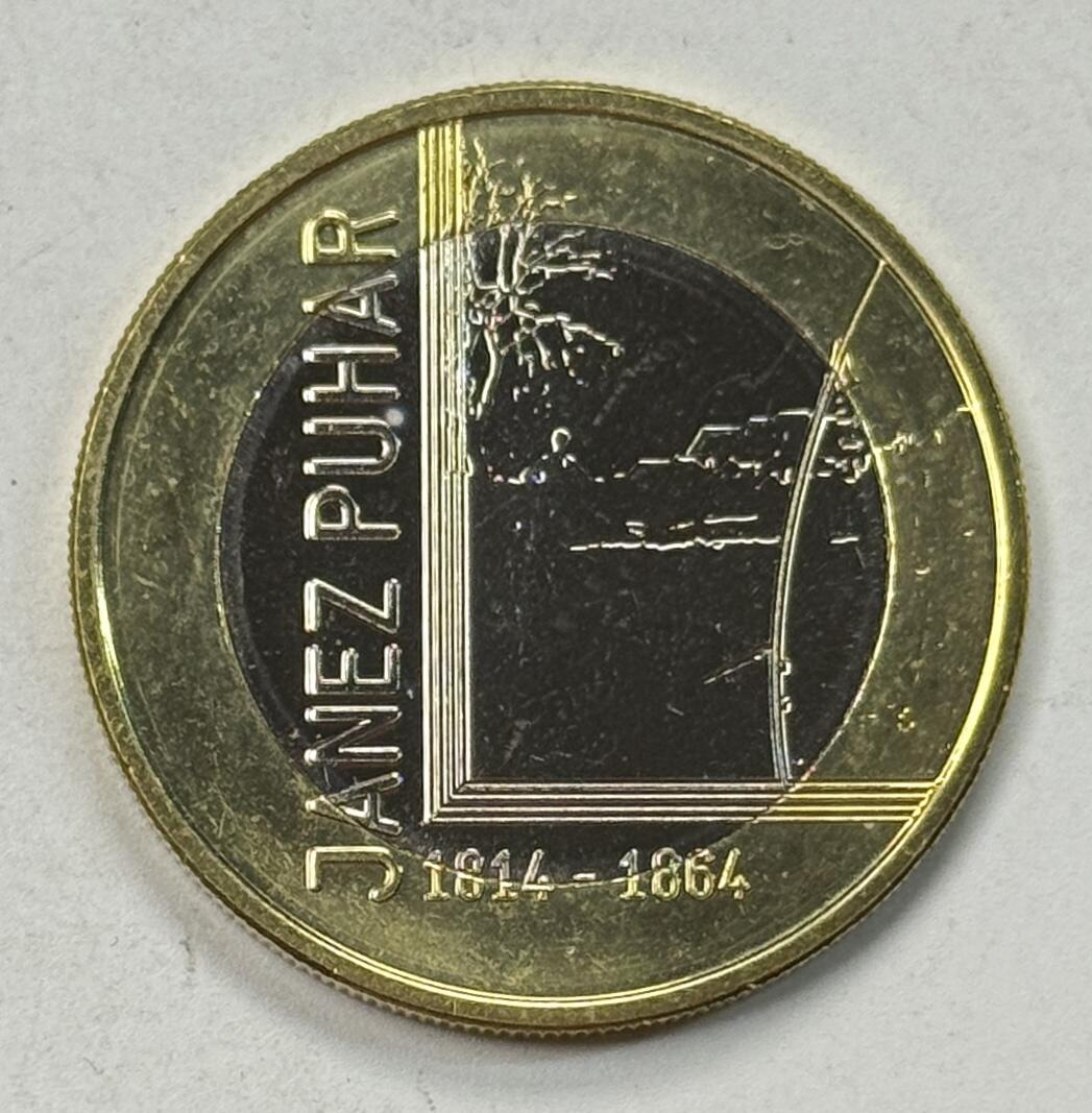 S&S Numismatic世界钱币-拍卖 第125期  斯洛文尼亚2014年 著名摄影师-亚内兹·普哈尔诞辰200周年 3欧元双色纪念币 