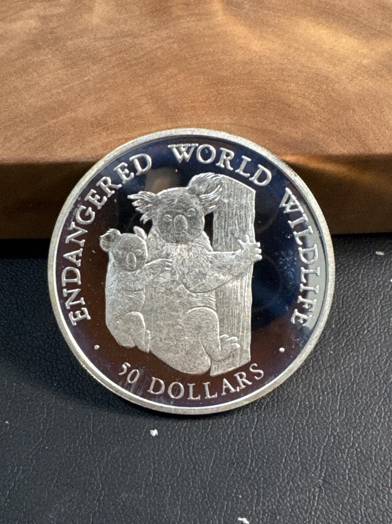 ❤️【币观天下】❤️ 第347期钱币拍卖场- 2026.4.3周五晚上6点半场 长期征集拍品  1990库克群岛 50 Dollars 考拉银币