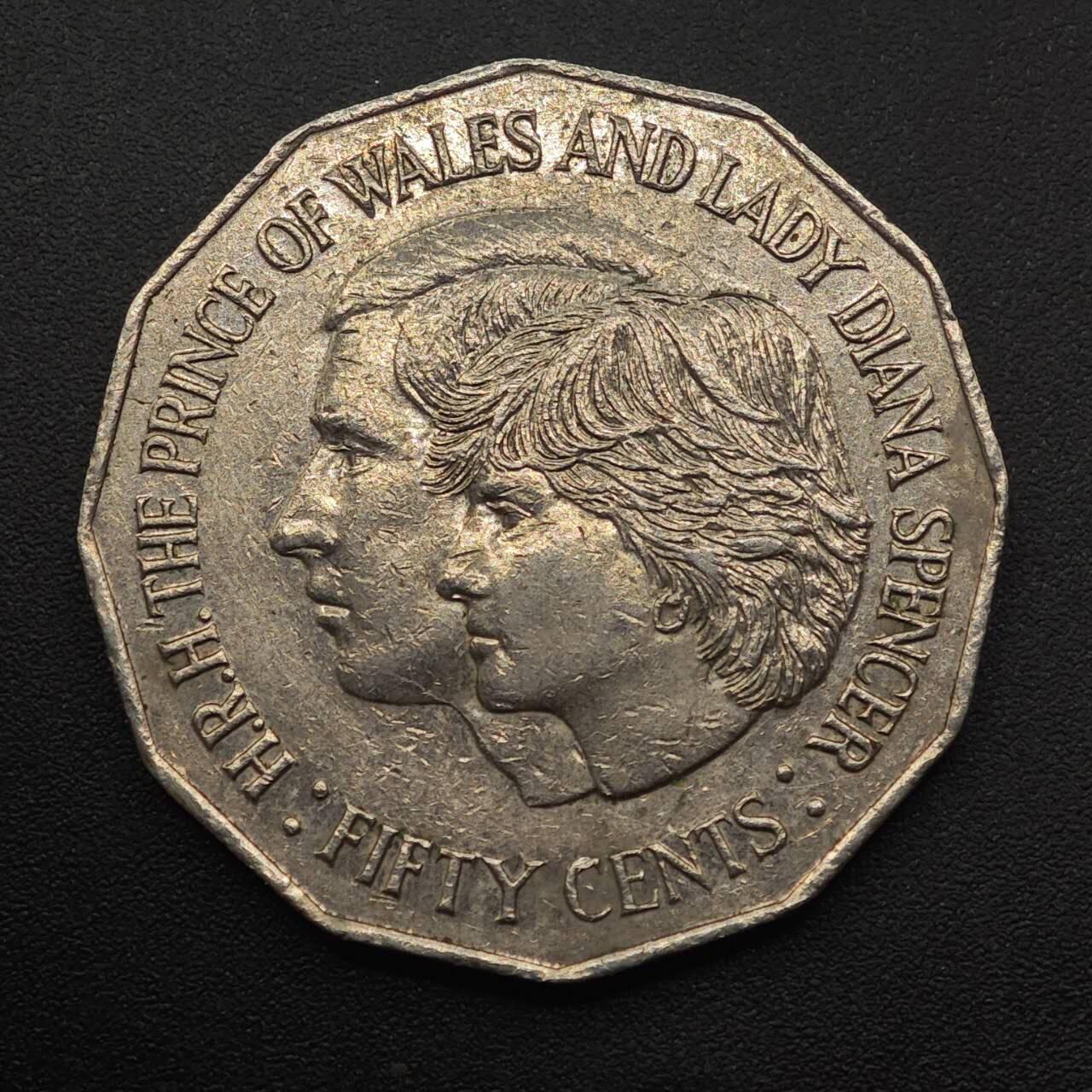 【淘币小摊】实时拍第八百八十七拍   散币场    每周一统一发货 澳大利亚1981年戴安娜王妃大婚50分纪念币