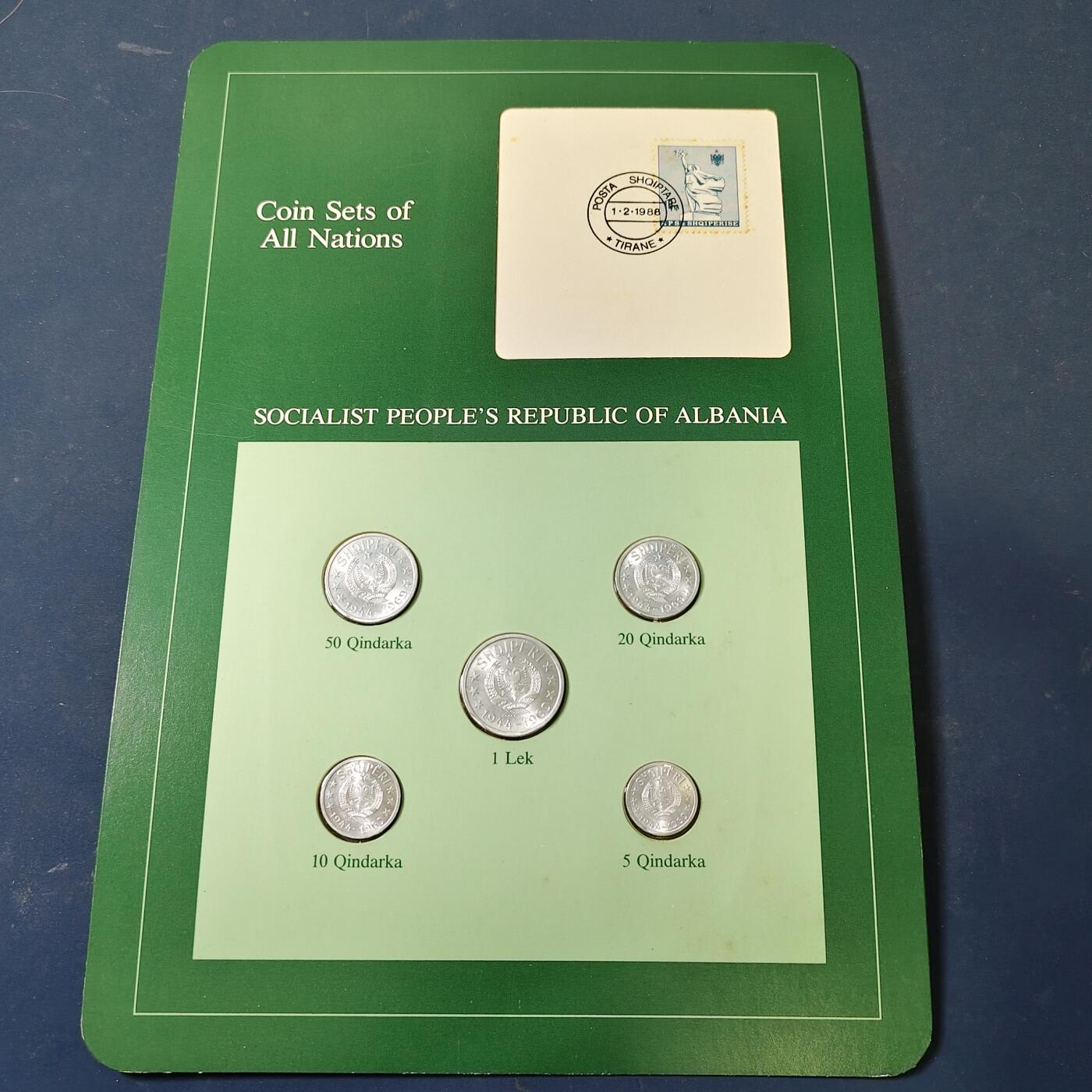 【全场包邮】纯粹捡漏拍517场 【富兰克林·世界各国硬币系列邮币卡】阿尔巴尼亚共和国