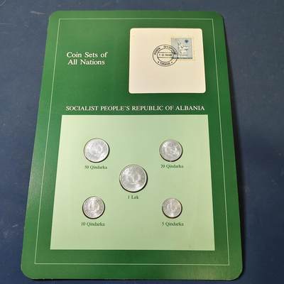 【全场包邮】纯粹捡漏拍517场 - 【富兰克林·世界各国硬币系列邮币卡】阿尔巴尼亚共和国