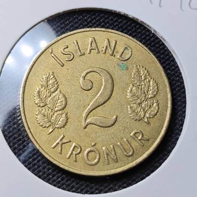 KK钱币收藏小铺  第417期 2月预留时间 周末发货  1946冰岛2克朗