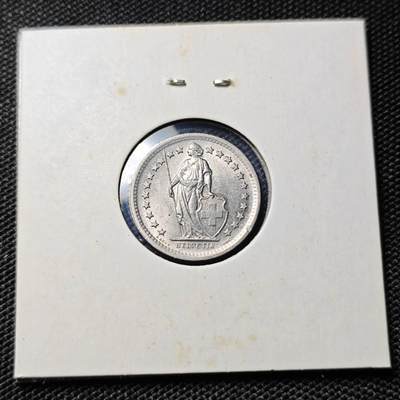 KK钱币收藏小铺  第417期 2月预留时间 周末发货 1969瑞士1/2法郎 好品