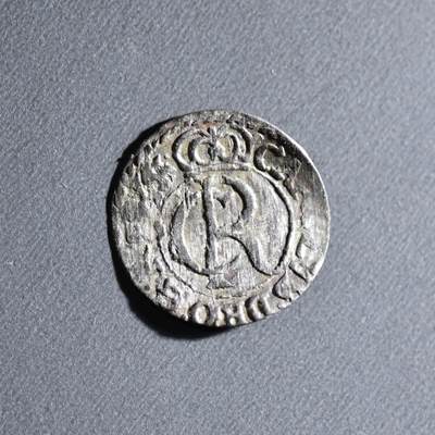 【良泉】4月16日【西方古代打制币】拍卖108件 - 公元1660年【瑞典·利沃尼亚】卡尔十一世国王，银索利多，0.5克