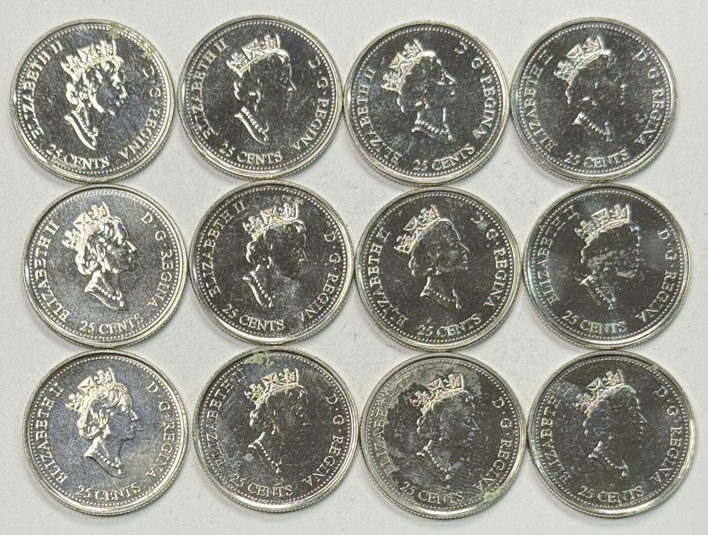 S&S Numismatic世界钱币-拍卖 第125期  加拿大2000年 千禧年 25加分纪念币 12枚全套