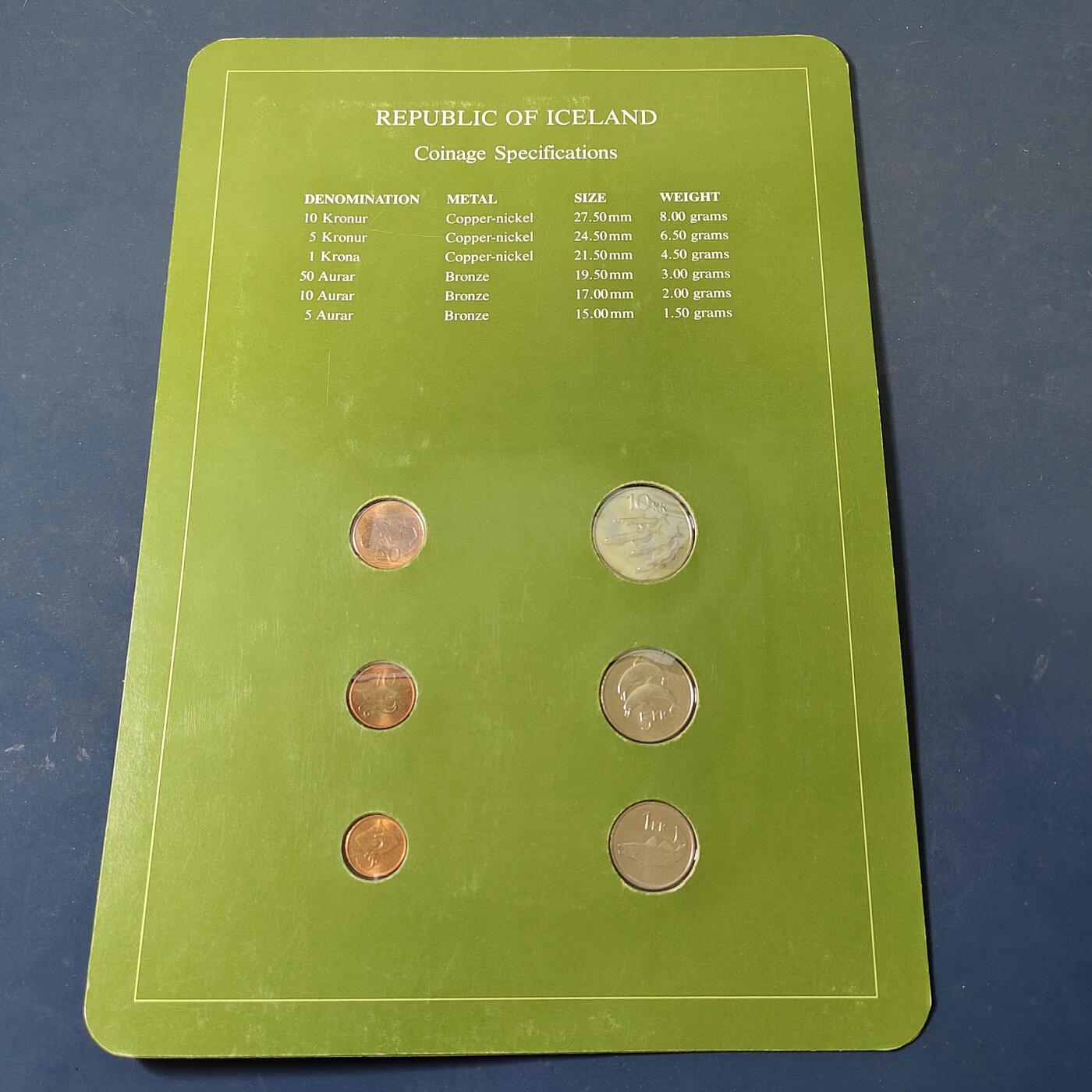 【全场包邮】纯粹捡漏拍517场 【富兰克林·世界各国硬币系列邮币卡】冰岛共和国