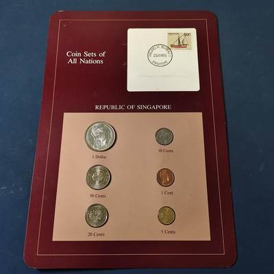 【全场包邮】纯粹捡漏拍517场 - 【富兰克林·世界各国硬币系列邮币卡】新加坡共和国