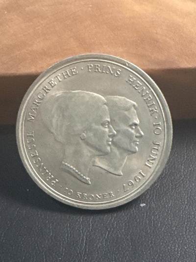 ❤️【币观天下】❤️ 第347期钱币拍卖场- 2026.4.3周五晚上6点半场 长期征集拍品  - 丹麦1967年玛格公主与亲王10克朗银币