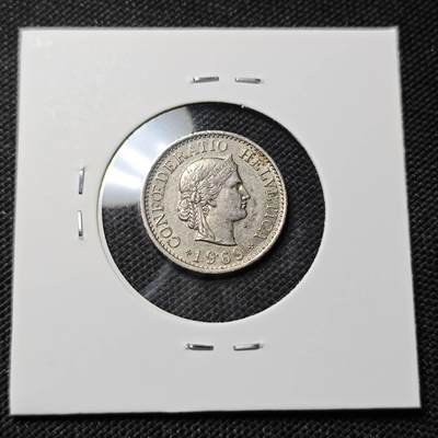 KK钱币收藏小铺  第415期 2月预留时间 周末发货 1969瑞士10分 