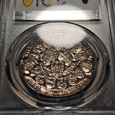 【德藏】世界币章拍卖第170期（拍品征集中~欢迎藏友联系） 二战系列名誉品 1938年 德国民族社会主义工人党德意志大一统纪念银章 章牌大师卡尔·歌茨作品 PCGS SP62 原味包浆（原图请查询PCGS评级官网）