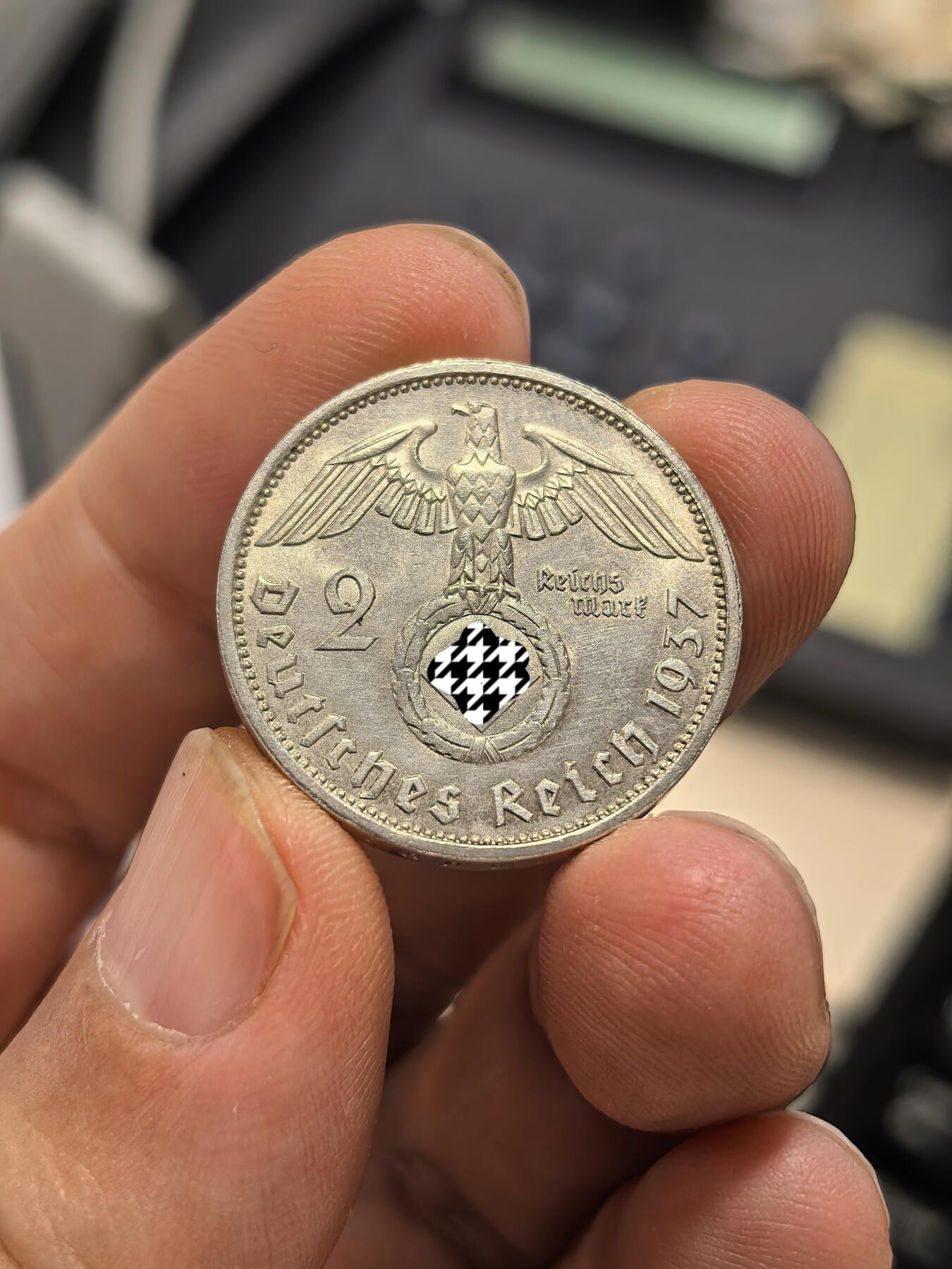 博洋堂世界钱币拍卖第167期（全场包邮） 德国第三帝国1937年兴登堡2马克银币，原光好品