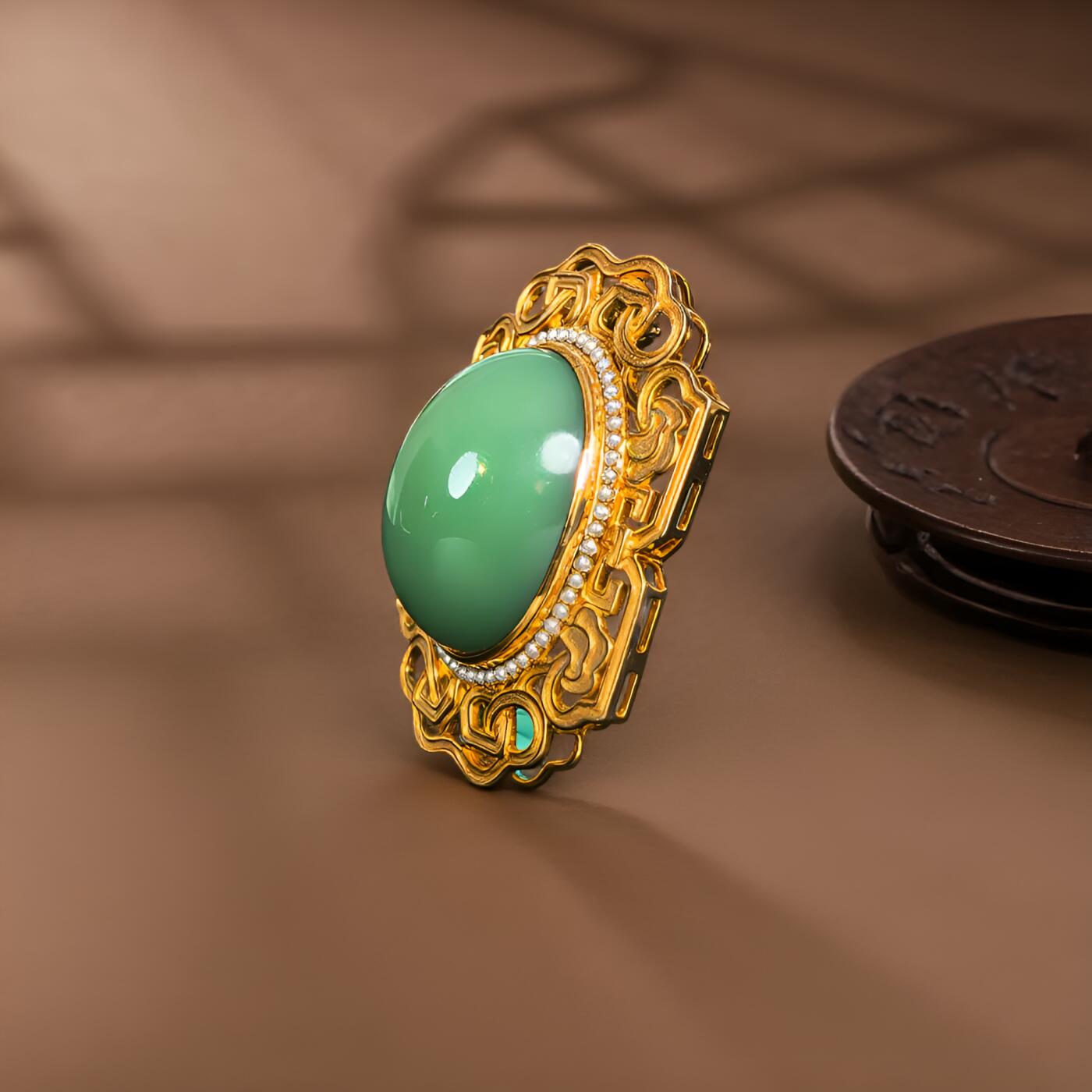 碧月说宝 君子怀瑾·当代和田玉清风专场（七） 18K金粉绿挂件