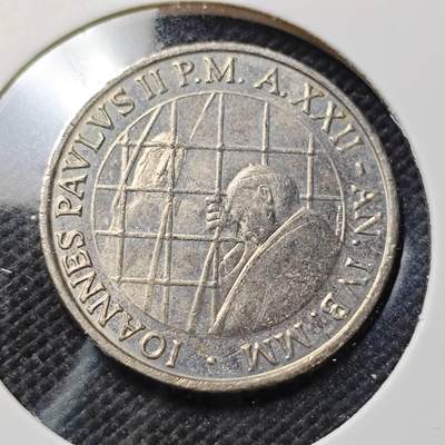 KK钱币收藏小铺  第415期 2月预留时间 周末发货 梵蒂冈100里拉  少见