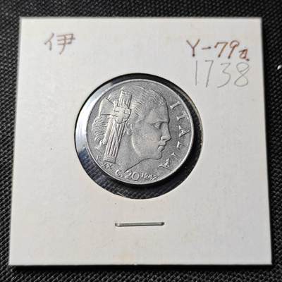 KK钱币收藏小铺  第417期 2月预留时间 周末发货 1942意大利20分