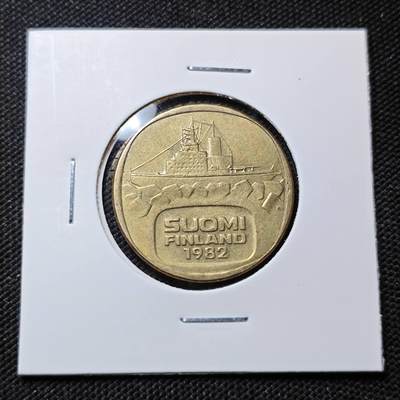 KK钱币收藏小铺  第415期 2月预留时间 周末发货 1982芬兰5马克 破冰船
