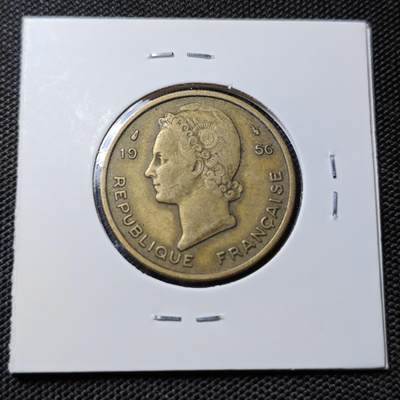 KK钱币收藏小铺  第417期 2月预留时间 周末发货 1956法属西非25法郎