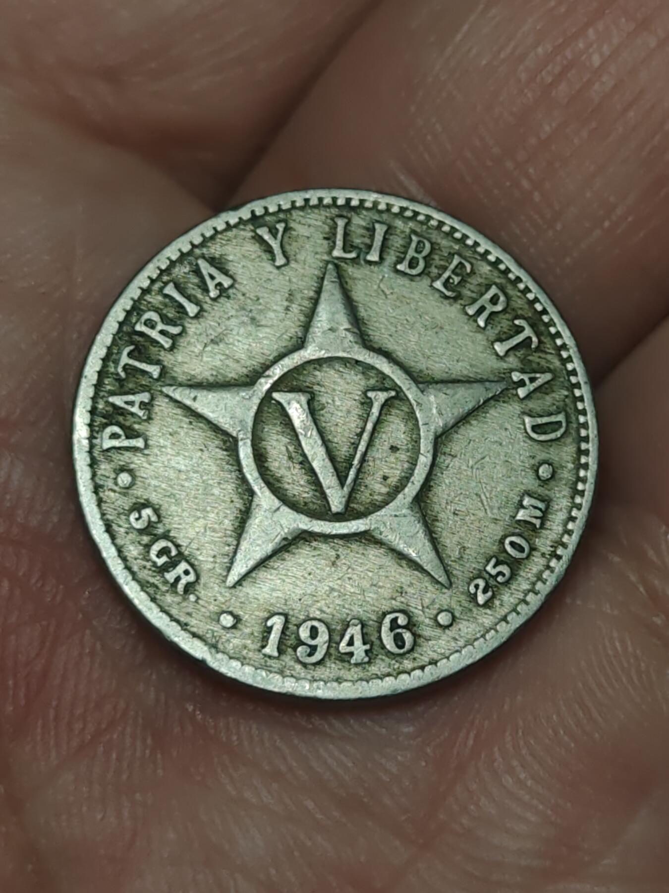 2026年第三十九场(总第二百零八场）外国好品散币场(免佣金) 古巴🇨🇺1946年5分(1915–1958年第四版)