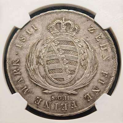 【德藏】世界币章拍卖第170期（拍品征集中~欢迎藏友联系） 1811年 德国萨克森腓特烈奥古斯特一世泰勒银币 NGC AU55 状态极佳