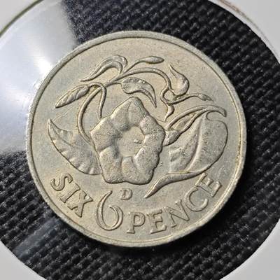 KK钱币收藏小铺  第417期 2月预留时间 周末发货 1964赞比亚6便士