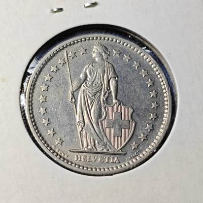 KK钱币收藏小铺  第417期 2月预留时间 周末发货  1974瑞士2法郎