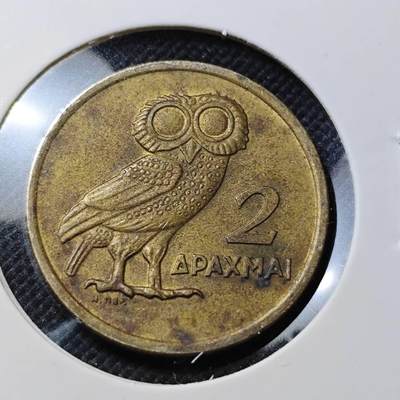 KK钱币收藏小铺  第415期 2月预留时间 周末发货 1973希腊2德拉克马 猫头鹰铜币