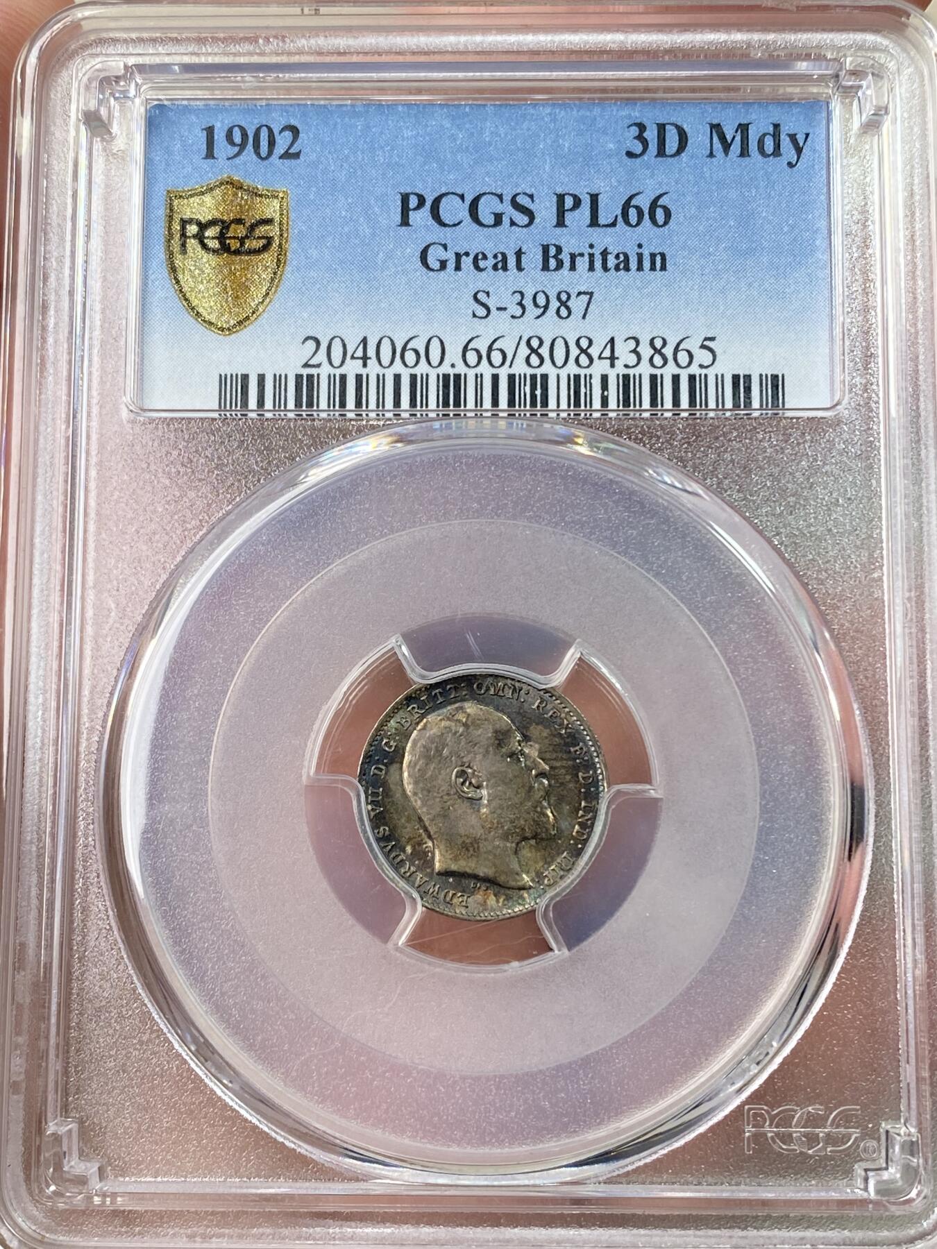 万国钱币拍卖第064期 PCGS PL65~67 1902年英国爱德华七世类精制濯足币一套四枚 绝美五彩包浆GEM顶级品质