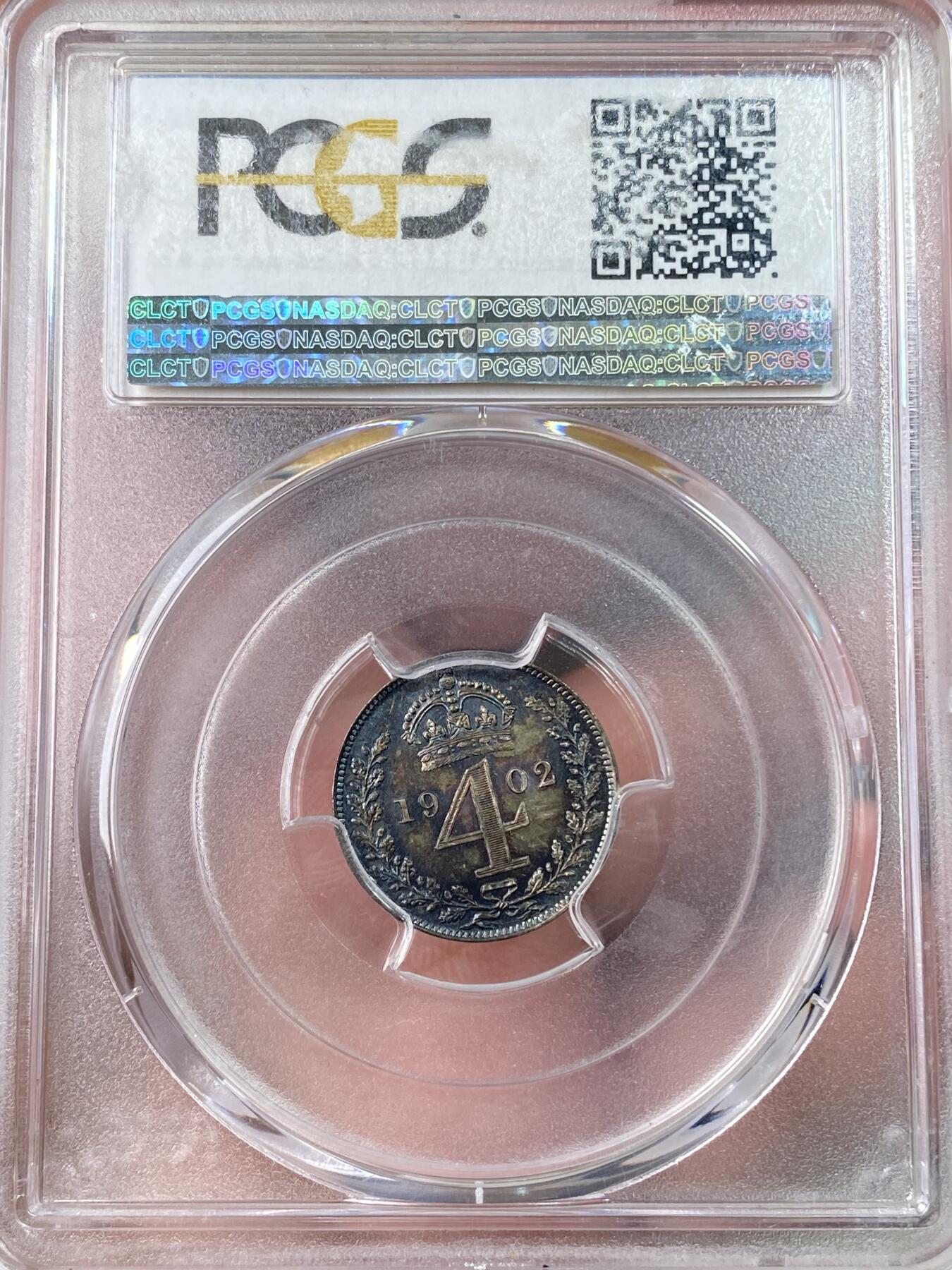 万国钱币拍卖第064期 PCGS PL65~67 1902年英国爱德华七世类精制濯足币一套四枚 绝美五彩包浆GEM顶级品质