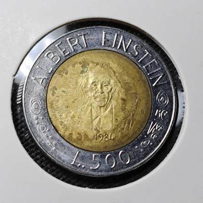 KK钱币收藏小铺  第417期 2月预留时间 周末发货  圣马力诺500里拉 双色币