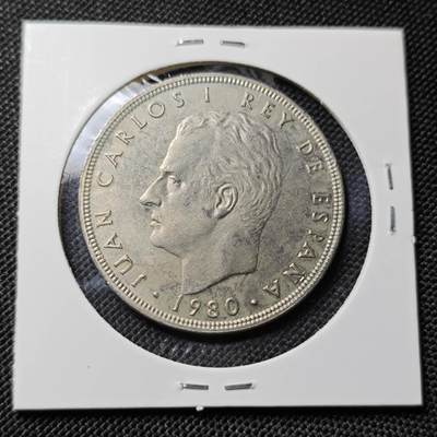 KK钱币收藏小铺  第417期 2月预留时间 周末发货 1980西班牙100比寨塔纪念币