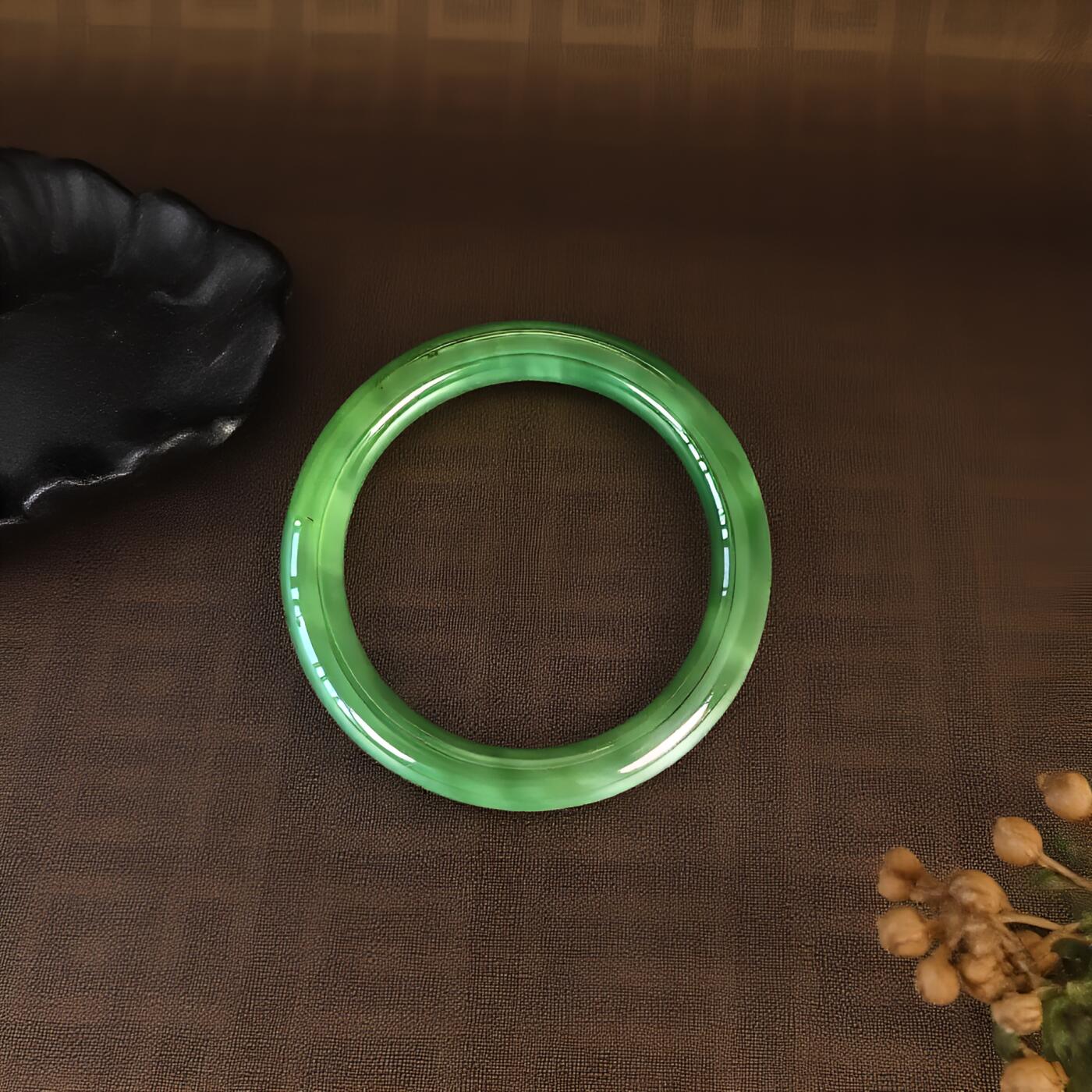 碧月说宝 君子怀瑾·当代和田玉清风专场（七） 碧玉猫眼手镯