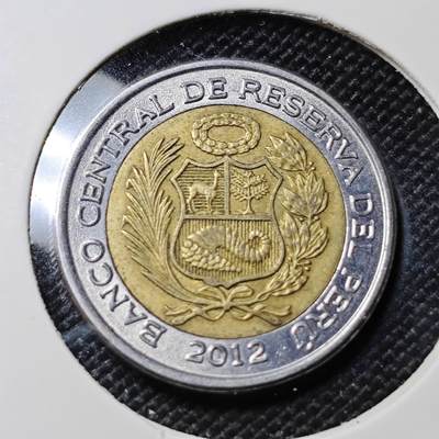 KK钱币收藏小铺  第417期 2月预留时间 周末发货 2012秘鲁2索尔 