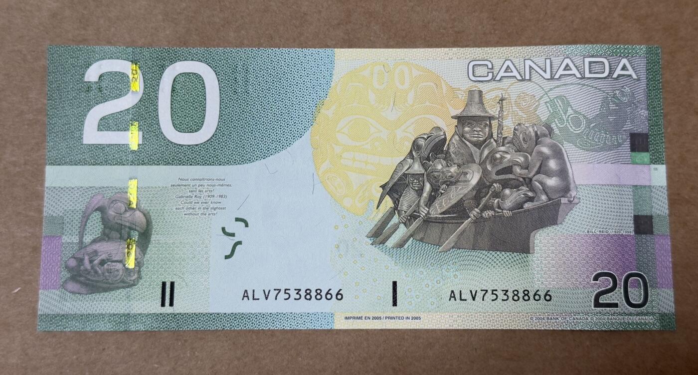 【礼羽收藏】🌏世界钱币拍卖第131期 加拿大旅版20元双尾（注意：背面下方是2004年初版
