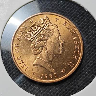 KK钱币收藏小铺  第415期 2月预留时间 周末发货 1985马恩鸟1便士铜币 好品