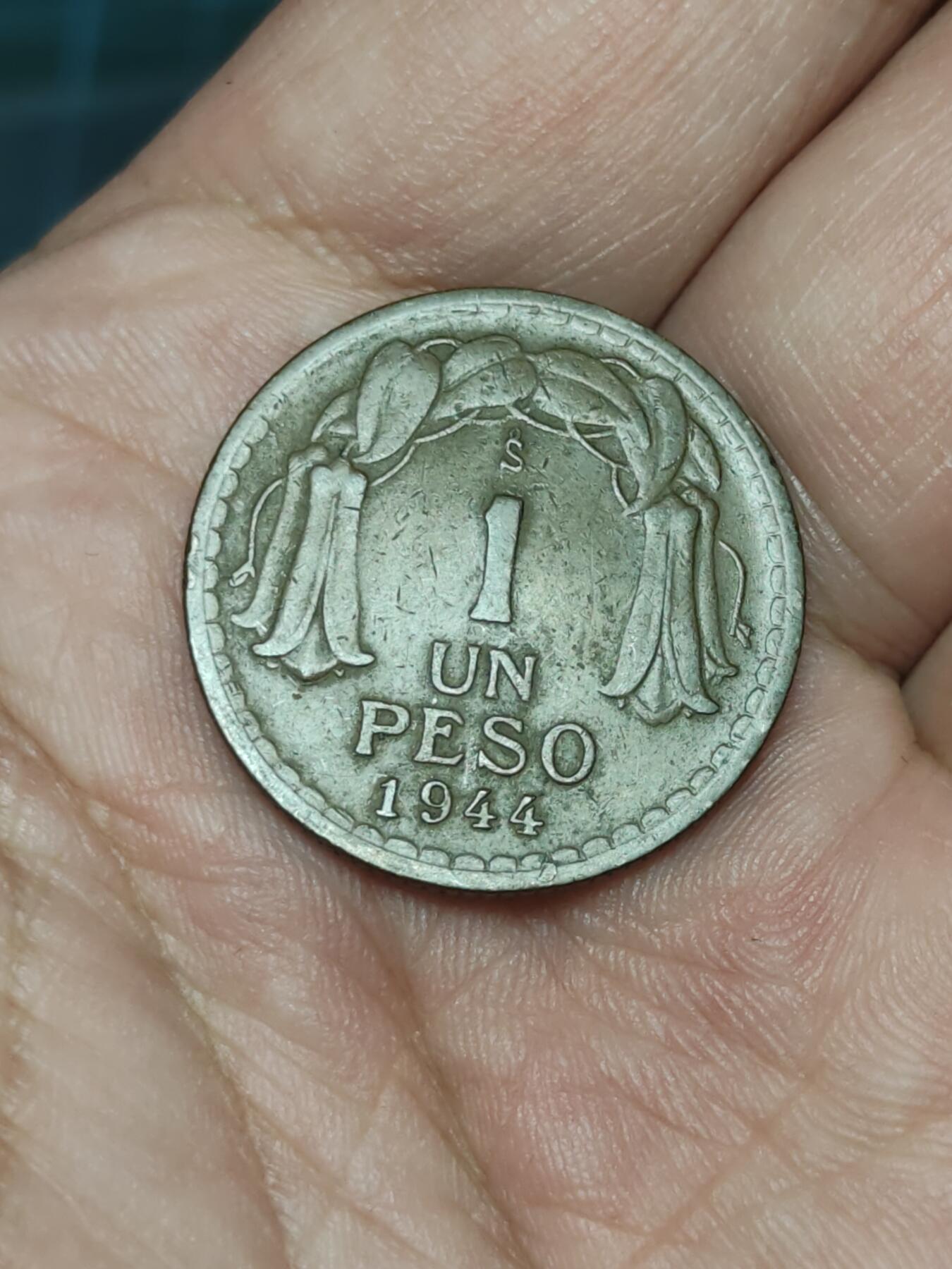 2026年第三十九场(总第二百零八场）外国好品散币场(免佣金) 智利🇨🇱1944年1比索(1942–1959年第一版)