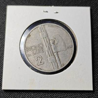 KK钱币收藏小铺  第417期 2月预留时间 周末发货 1924意大利2里拉 