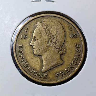 KK钱币收藏小铺  第417期 2月预留时间 周末发货 1956法属西非25法郎