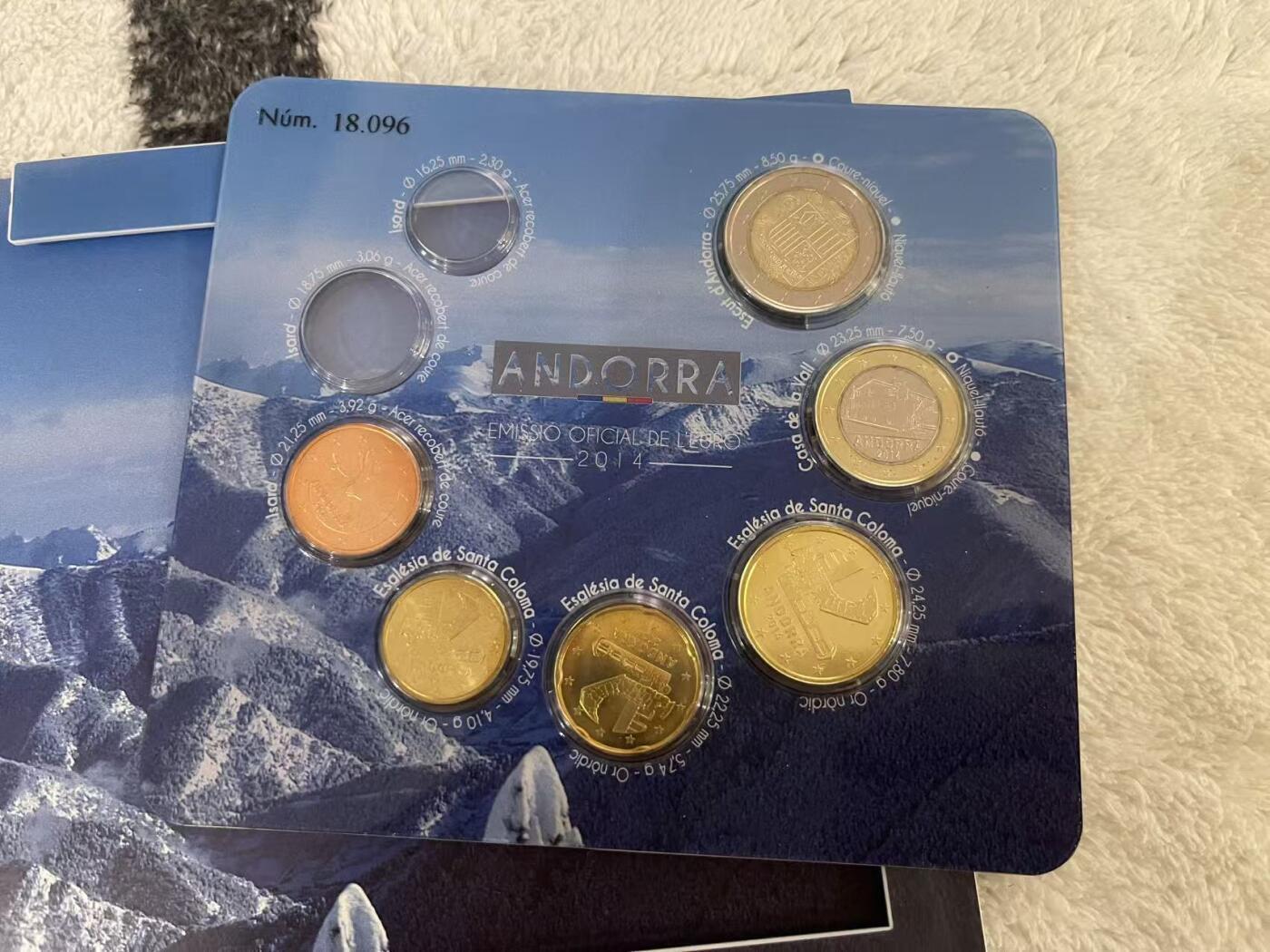 ❤️【币观天下】❤️ 第347期钱币拍卖场- 2026.4.3周五晚上6点半场 长期征集拍品  安道尔2014年欧元开门官方套币 无1欧分和2欧分