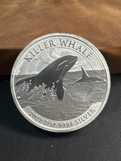 ❤️【币观天下】❤️ 第347期钱币拍卖场- 2026.4.3周五晚上6点半场 长期征集拍品  - 2022年加拿大杀人鲸2盎司2 DOLLARS银币