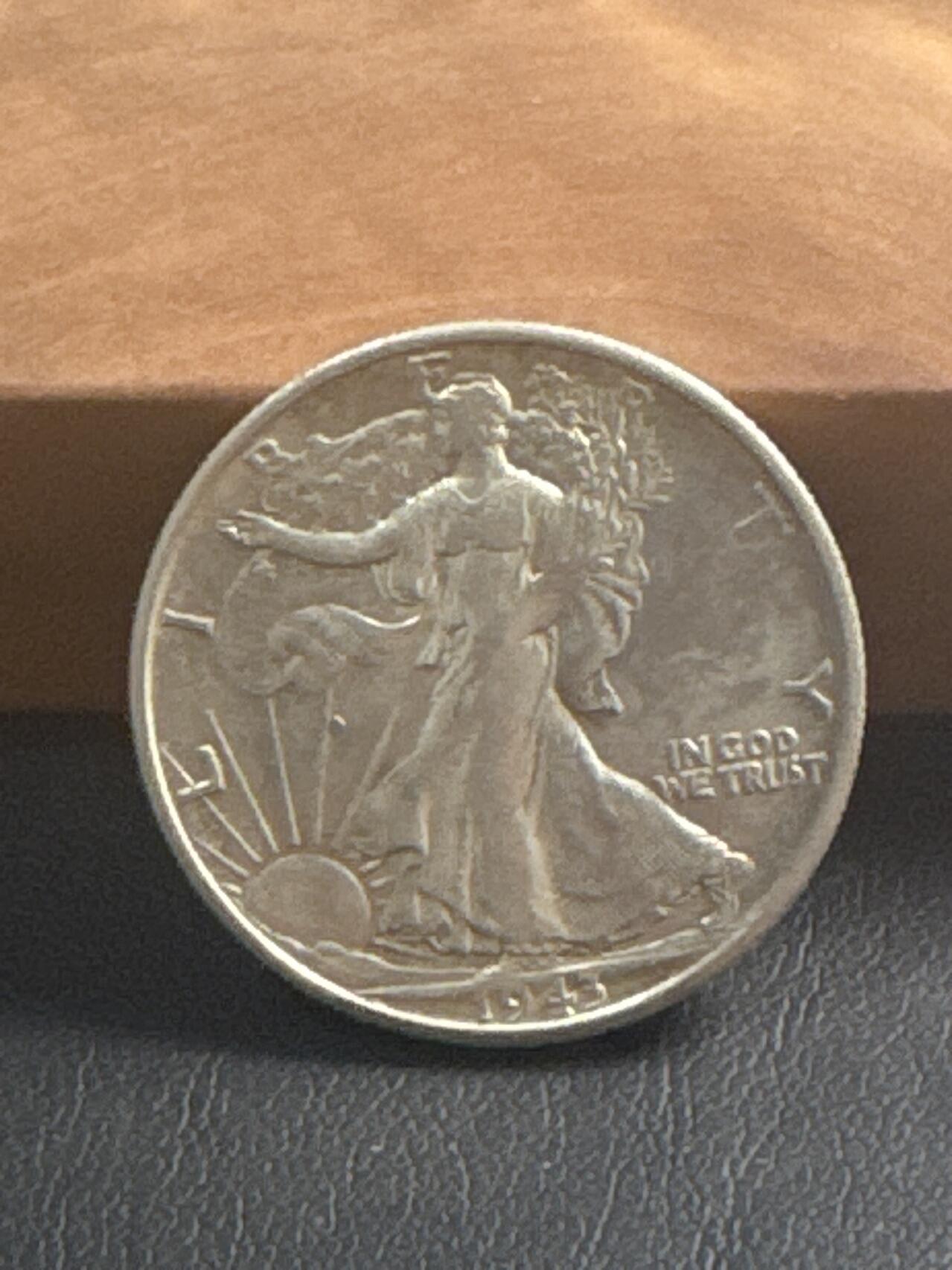 ❤️【币观天下】❤️ 第347期钱币拍卖场- 2026.4.3周五晚上6点半场 长期征集拍品  美国1943年半美元银币（行走）