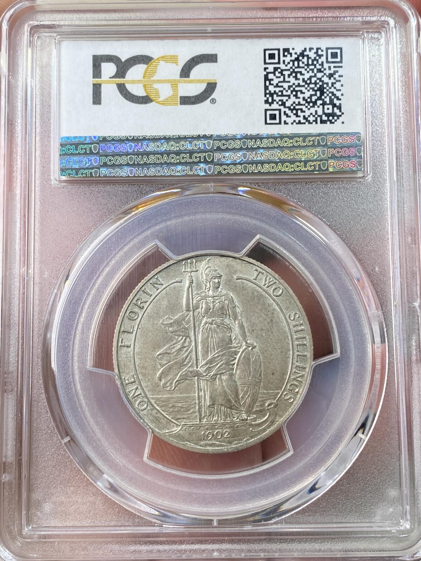 万国钱币拍卖第064期 PCGS PR64 1902年英国爱德华七世海神精制2先令银币 英式五彩磨砂精制收藏品质
