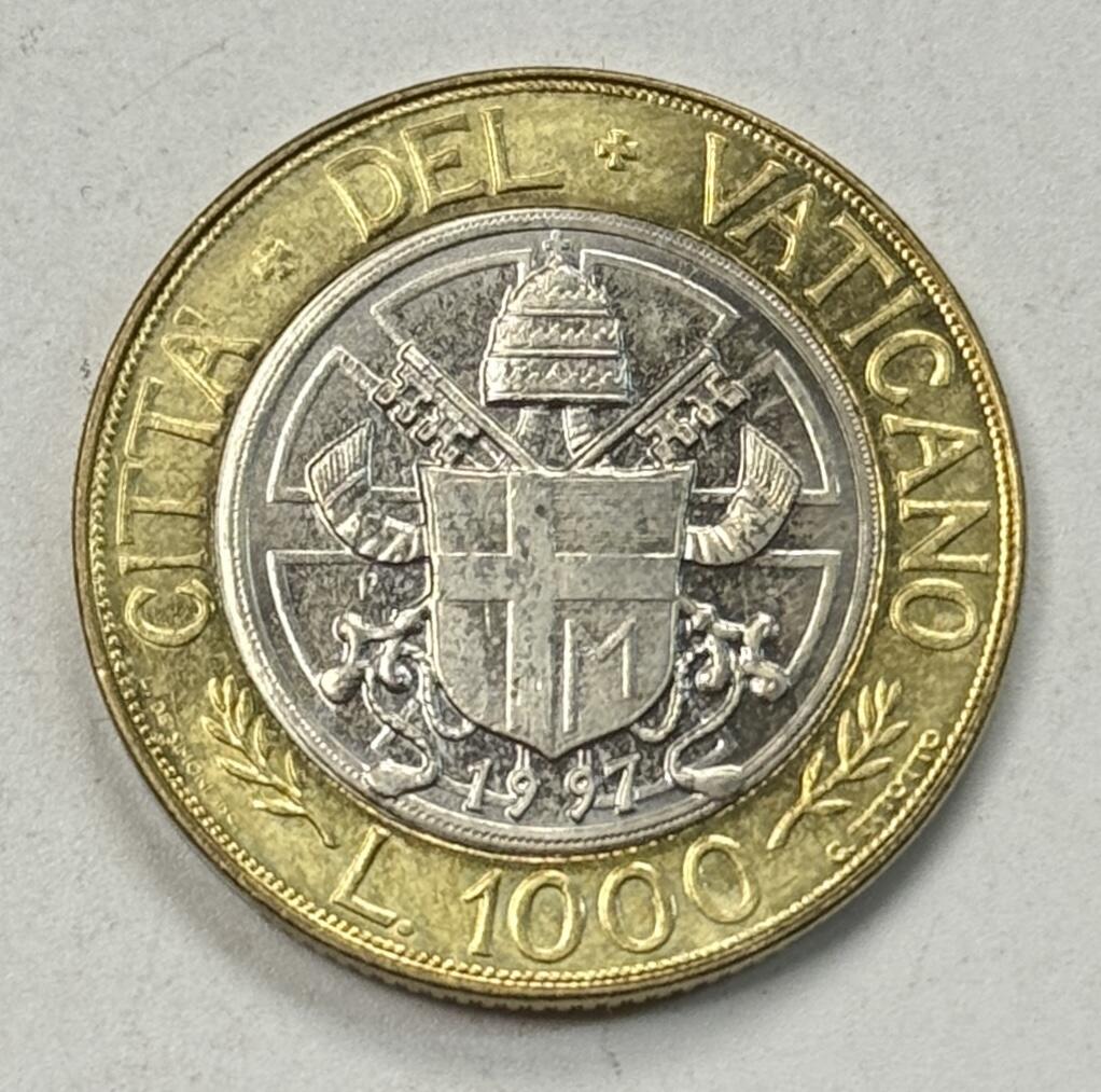 S&S Numismatic世界钱币-拍卖 第125期  梵蒂冈1997年 教皇约翰·保罗二世-和平 1000里拉双色纪念币